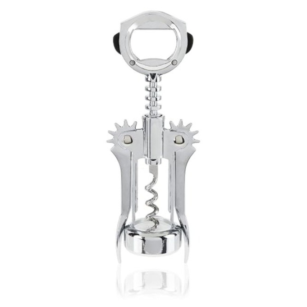 True Brands Soar Winged Corkscrew with Built-in Foil Cutter Chrome NWT